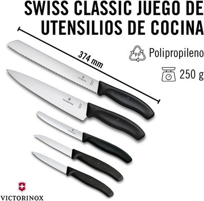 	Victorinox Swiss Classic Kitchen Set - Includes Paring Knives Carving Knife	