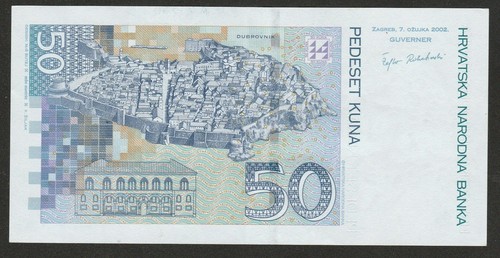 2002 CROATIA 50 KUNA NOTE UNC - Picture 2 of 2