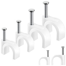 200-Pack Cable Clips with Nails, 8mm  10mm Wire Clamps for Ethernet Coax