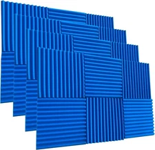 12~96 Pack Acoustic Wall Panels Studio Sound Noise Proofing Insulation Foam Blue