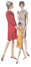 UNCUT 1960s VOGUE 6572 Modest Easy To Make A Line Shift Dress VintagePattern  34