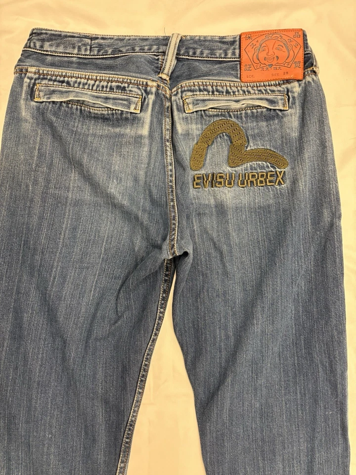 Pantalones de mezclilla para mujer Evisu talla 28 Foto 3 de 4