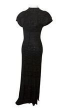 Gorgeous Vintage Cache Black Shimmering Evening Gown Medium