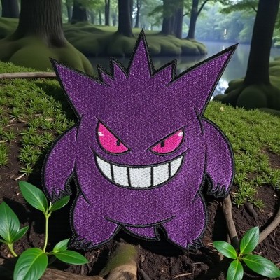 Gengar Pokemon Embroidery Patch Multi Sizes 3'' - 7''