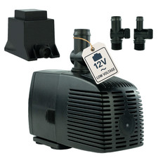 Teichpumpe 1.500L/H, 12V Wasserpumpe, Bachlaufpumpe, Brunnenpumpe, Pumpe + Trafo