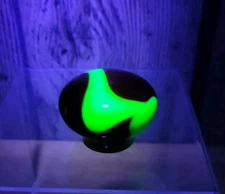 Vintage Uranium Glass Slag Ball Marble Gear Shift Knob Akro Hot Rod Car Ox Blood