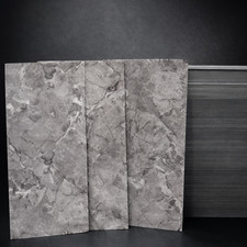 20pc Peel and Stick Marble Wall Tiles 12x24 Gray Self Adhesive Glossy Backsplash