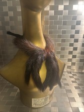 VTG Mink Fur High Neck Collar w Tails