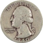 1940 Washington Quarter silver