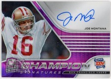 Joe Montana 2021 Panini Spectra Champion Signatures Pink Autograph Card CSJM 2/3