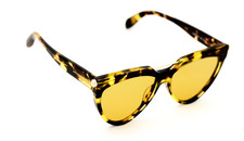 Image of Alexander McQueen Sunglasses AM0087s 004 Havana Shades Yellow Lens 58-15-150