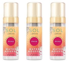 Pack 3 SOL by Jergens Sunless Tanning Water Mousse, Deep, 5 fl oz