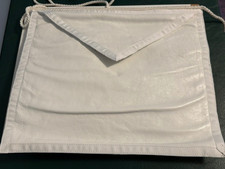 Lambskin Masonic Apron lined apron and flap 15" X 13" WORN ONCE in 2004