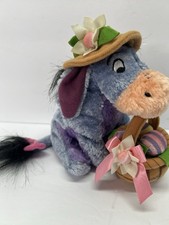 Vtg Disney Store Eeyore Basket Of Eggs Mini Bean Bag 6  Easter Plush Spring Pooh