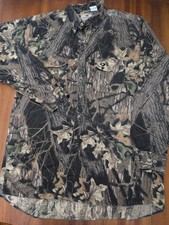 Vintage 90's Mossy Oak BreakUp Camo Men's 2XL Button Shirt Made in USA Pockets