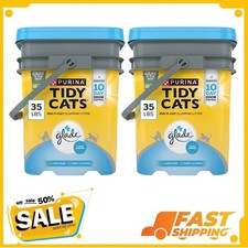 2Pk Purina Tidy Cats Clumping Cat Litter, Glade Clear Springs Deodorizing, 35 lb