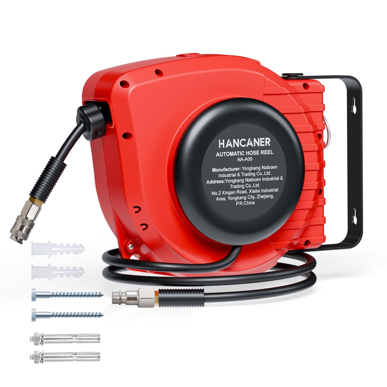 Avvolgitubo Aria Compressa 15 m 1,5 m Connettore 1/4 Girevole a 180°Staffa