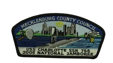 2005 Jamboree Mecklenburg County NC USS Charlotte SSN 766 JSP BLK Bdr (VT1296)