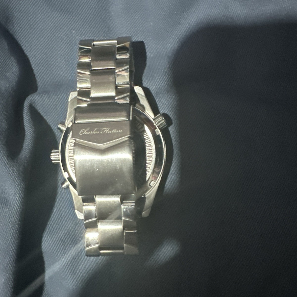 Charles Hutton Aristocrat Dual Time Gray Dial 43.5 mm  Quartz w SS Bracelet View 4