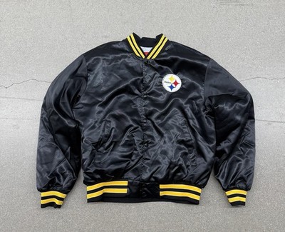 Vintage 80 s Pittsburgh Steelers Football NFL Swingster Satin Bomber Jacket XL