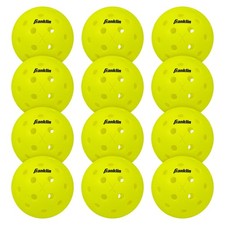 Franklin Sports X-40 Outdoor Pickleballs Official Size Yellow 12 Pack New Optic