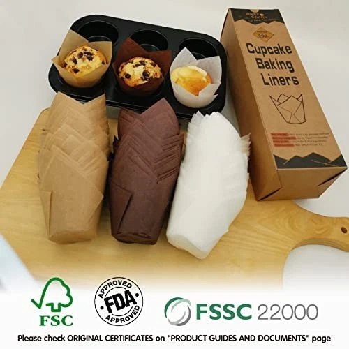 Muffinförmchen Papier Tulpen Standard,200 Stück Mix,Nordisches & Europäisches... - Bild 3 von 4