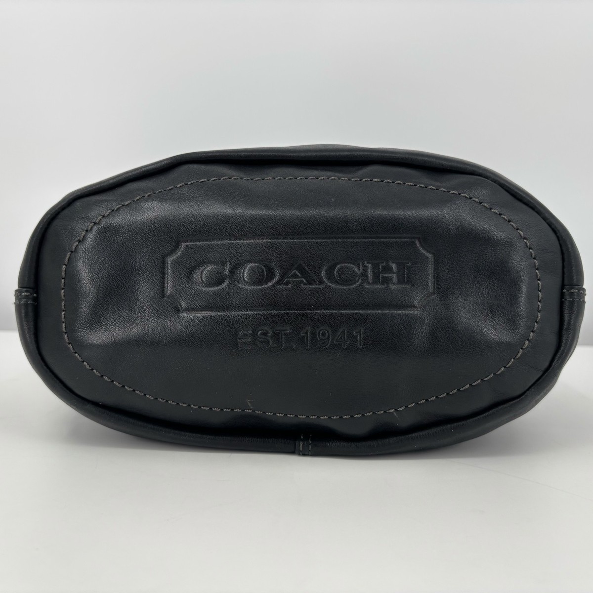 Coach Bleecker Leather Duffle Crossbody Bag Black Vintage 