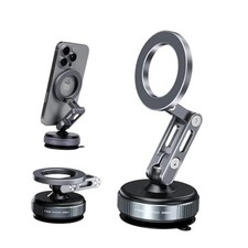 Vacuum Magnetic Phone Holder for Car, 360 Rotation Adjustable X53-Black