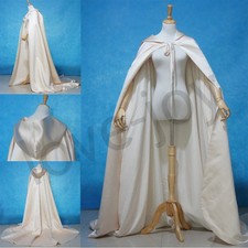 Wedding Cape Bridal Cloak White Ivory Satin Cape with Hood Wedding Accessories