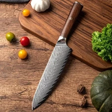 13.5" Damascus Steel Professional Chef Knife – 67 Layer Stainless Steel Kitchen