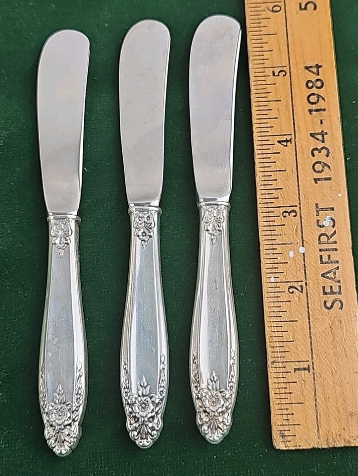 Juego de 3 paletas esparcidor de mantequilla de plata esterlina Prelude by International HH Foto 3 de 4