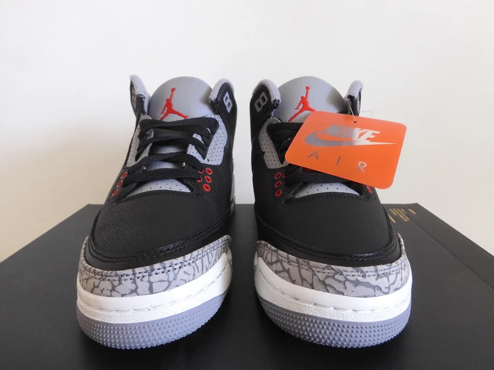 Nike Air Jordan 3 Retro Black Cement 2024 Black-Fire Red-Grey Sz 5Y [DM0967-010] - Image 4 of 4
