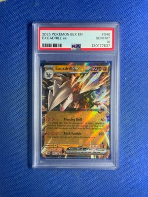 2025 Pokemon Excadrill Ex #46 SV11 Black Bolt PSA 10 | eBay