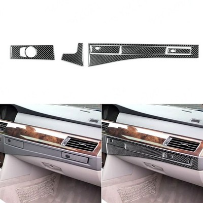 6Pcs Carbon Fiber Side Water Cup Holder Panel Cover For BMW 5 Series E60 04-2010
