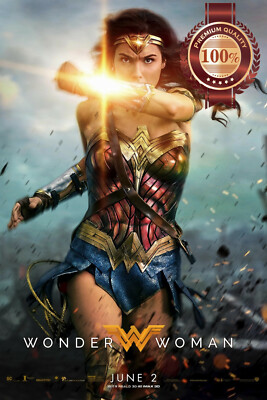 WONDER WOMAN 2017 TEASER RUNNING CINEMA MOVIE FILM ORIGINAL PRINT PREMIUM POSTER