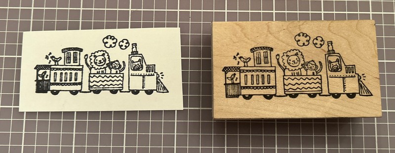 Paper Source Animal Zoo Train Rubber Stamp Birthday Party Birds Lion Monkey Pig
