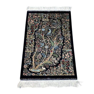 Luxury Pictorial Silk Rug or Wall Hanging Carpet 2x3 ft