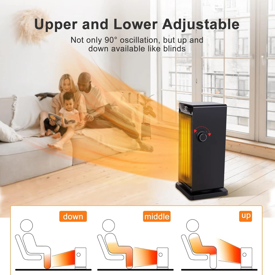 Termoventilatore 2000w, ECO Stufetta Elettrica basso consumo, PTC, 24h Timer, Os - Immagine 3 di 4