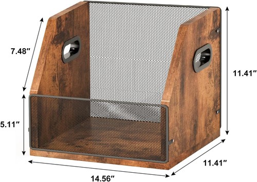 2-PK Vinyl Record Storage, Desktop LP Album Display Holder Box Holds 60 Records - Picture 9 of 9
