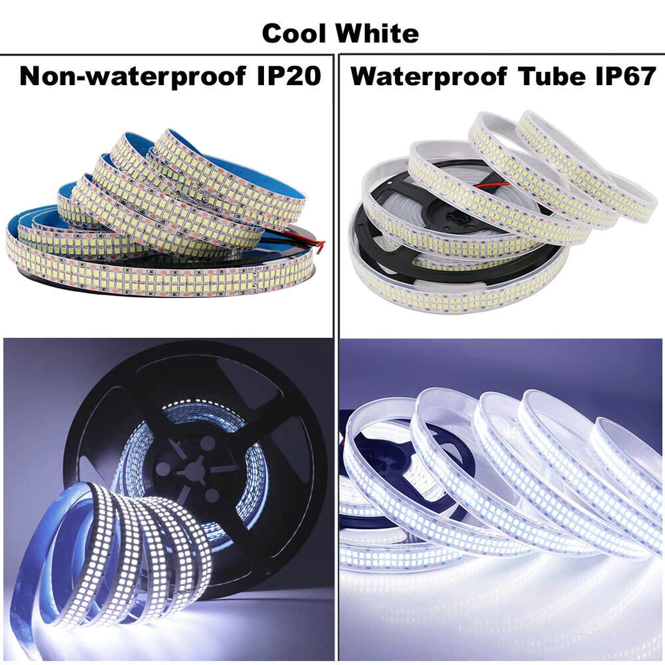 Super Bright Double Row 16FT 2835 2400 LED Strip Light Cool/Warm White 480LEDs/M - Image 2 of 4