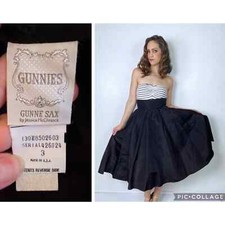 vintage 90s GUNNE SAX Black Taffeta SKIRT xxs/22 high waisted full skirt witchy