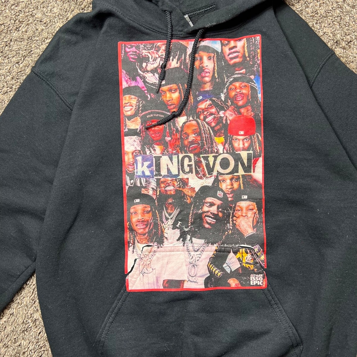 Rapper King Von Pink Jacket Lil Durk OTF Hoodie Merch The Voice Of