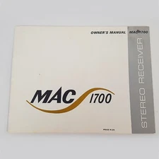 Original McIntosh 1700 Manual (New Old Stock)