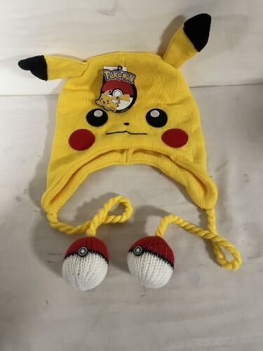 NEW Pokemon Pikachu Pokeball 3D Laplander Winter Knit Beanie BIOWORLD