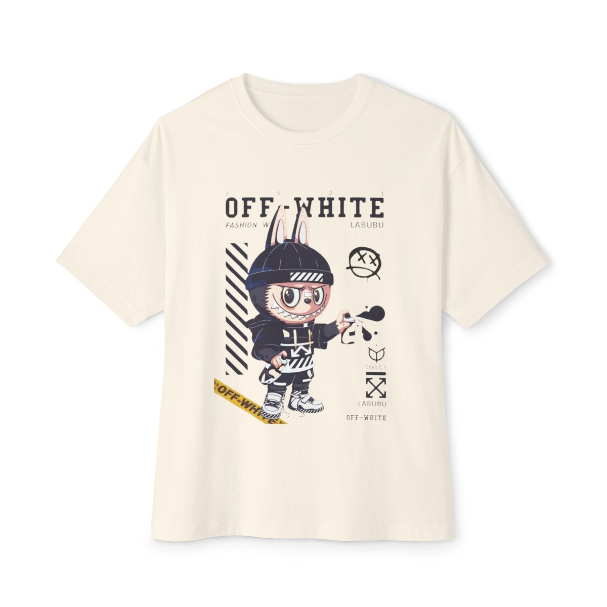 La Bubu Off-White Oversized Boxy Tee Hypebeast Merch | eBay