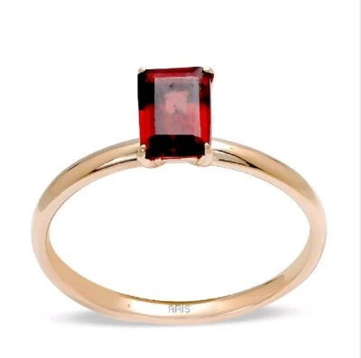 Damenring Goldring mit Edelstein Granat aus 585/-14 kt Rosègold - Bild 1 von 2