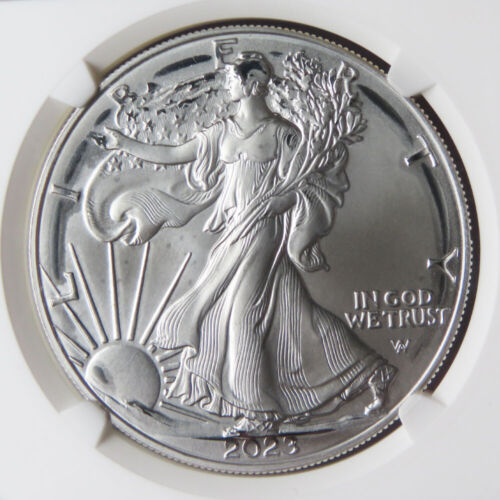 2023 $1 American Silver Eagle NGC MS69 FDI Mint Error Weakly Struck - Picture 3 of 3