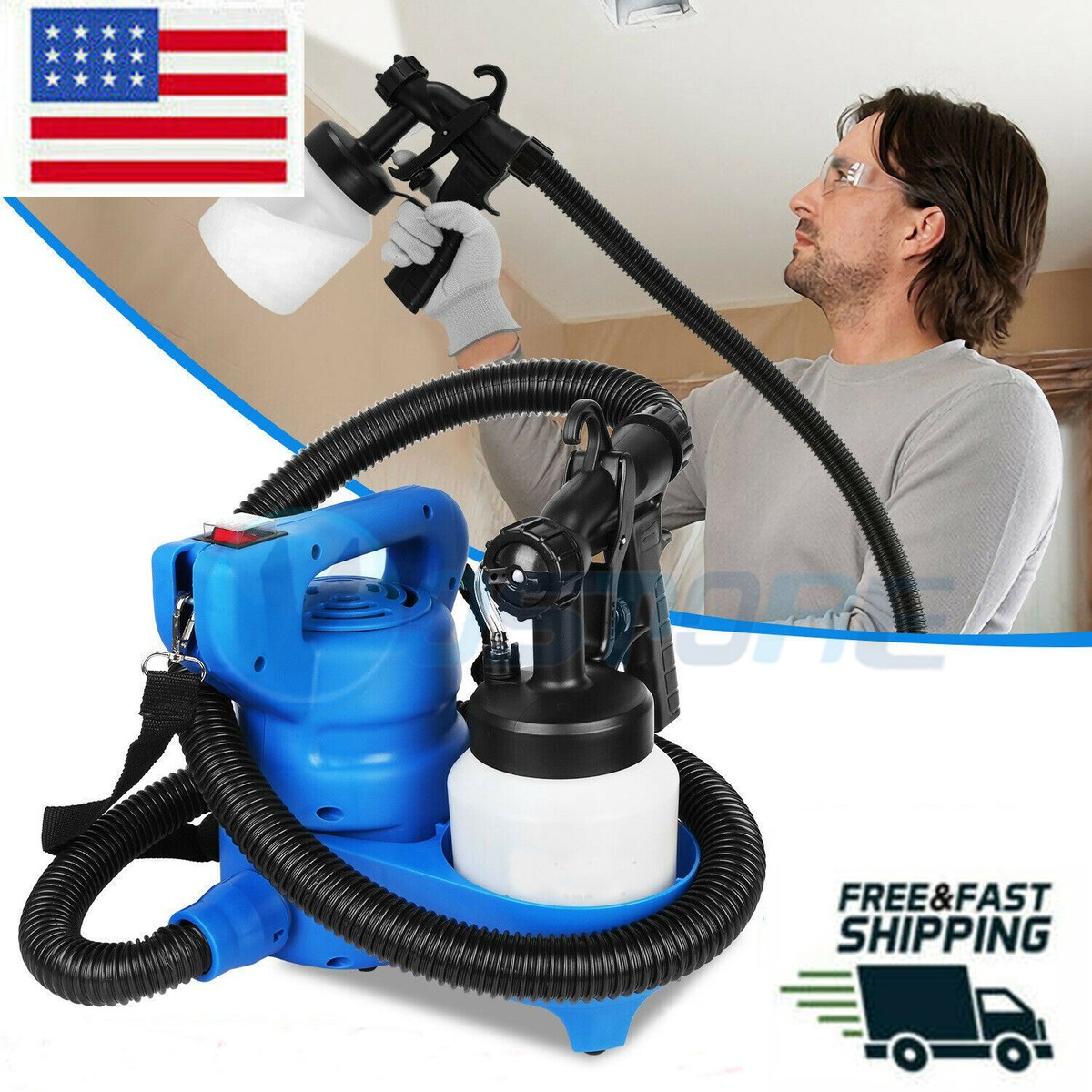 800ML HVLP Electric Paint Sprayer Gun – 650W Handheld Zoom Sprayer, Adjustable Controls