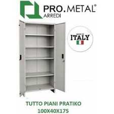 ARMADIO ARMADIETTO TUTTOPIANI PRATIKO 100X40X175H PRO METALLO VERNICIATO 2 ANTE