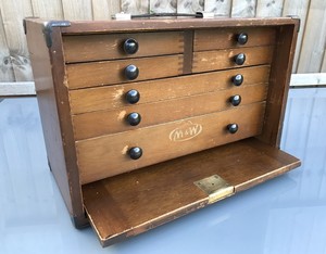 Vintage Moore & Wright 7 Drawer Wooden Engineers Tool ...